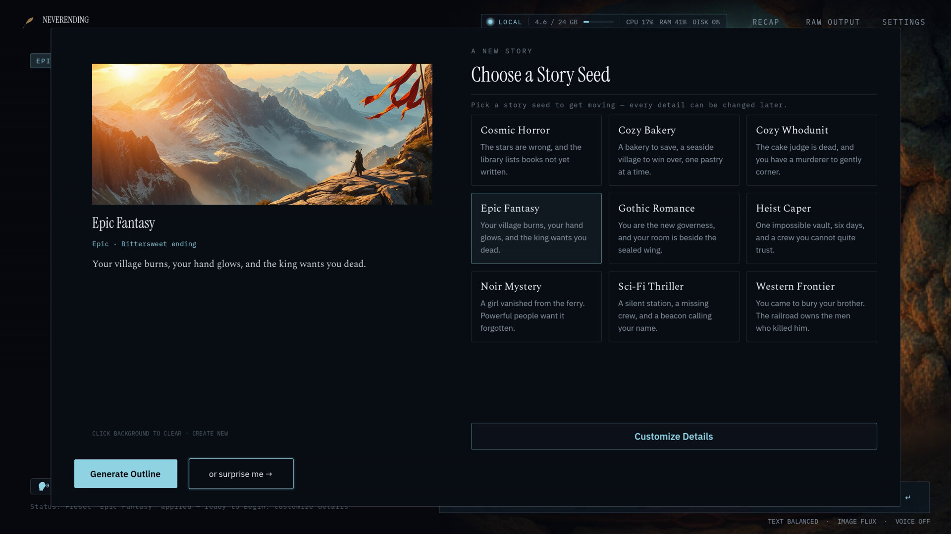 Изображение игры: Neverending AI Storybook