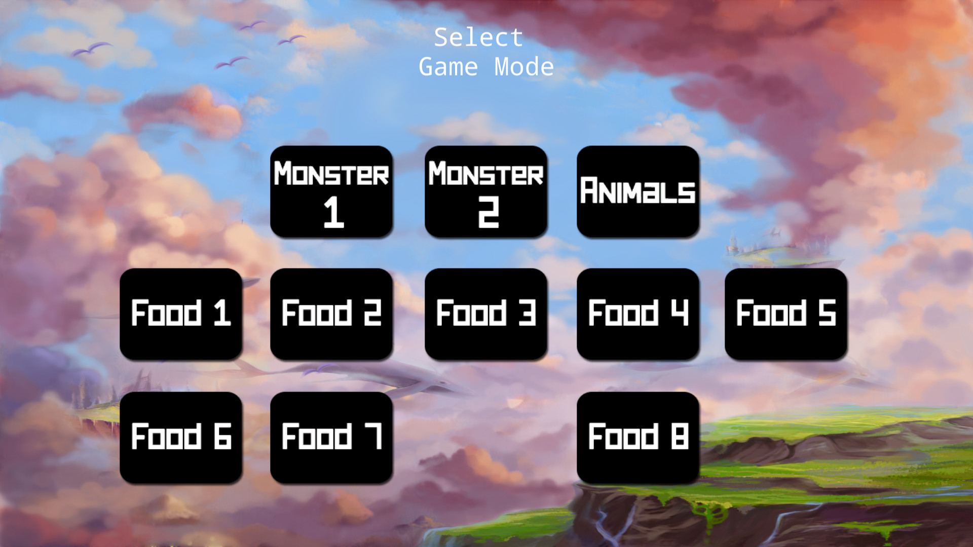 Изображение игры: Food Monster and Animals Memory Match