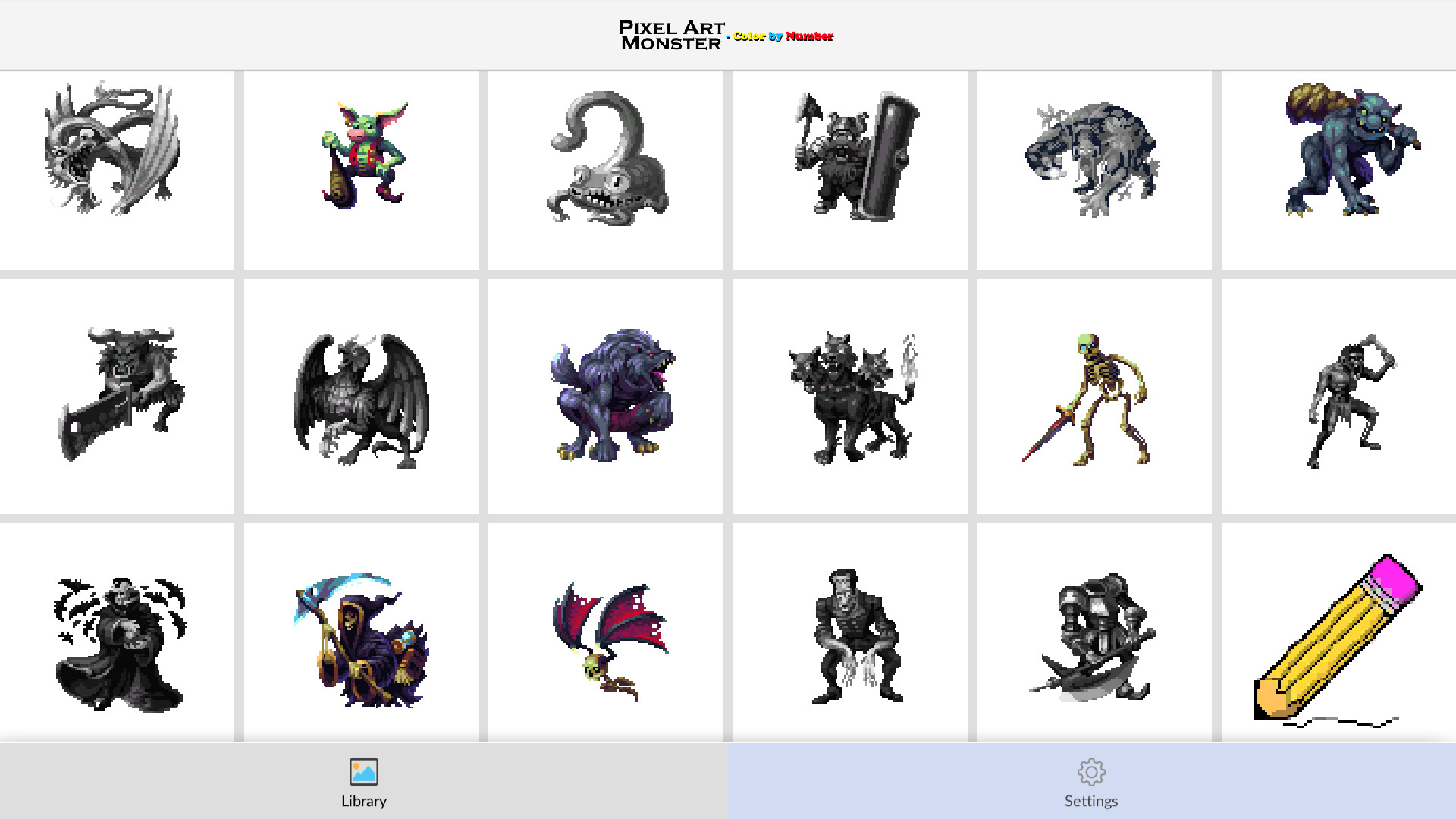 Изображение игры: Pixel Art Monster - Color by Number