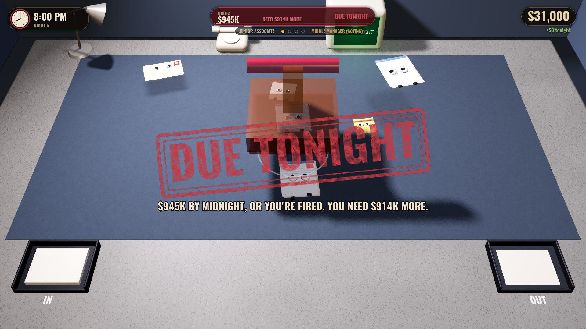 Изображение игры: DUE TONIGHT