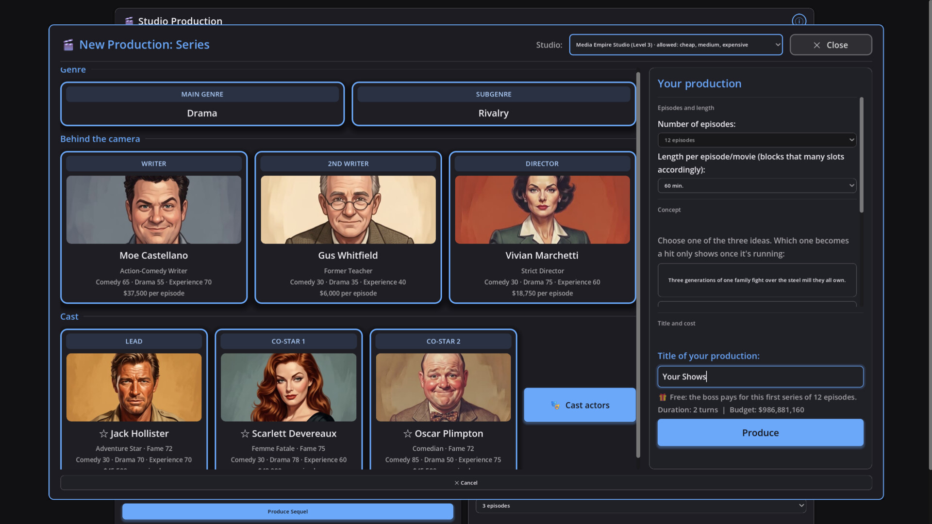 Изображение игры: Television Dynasty Manager