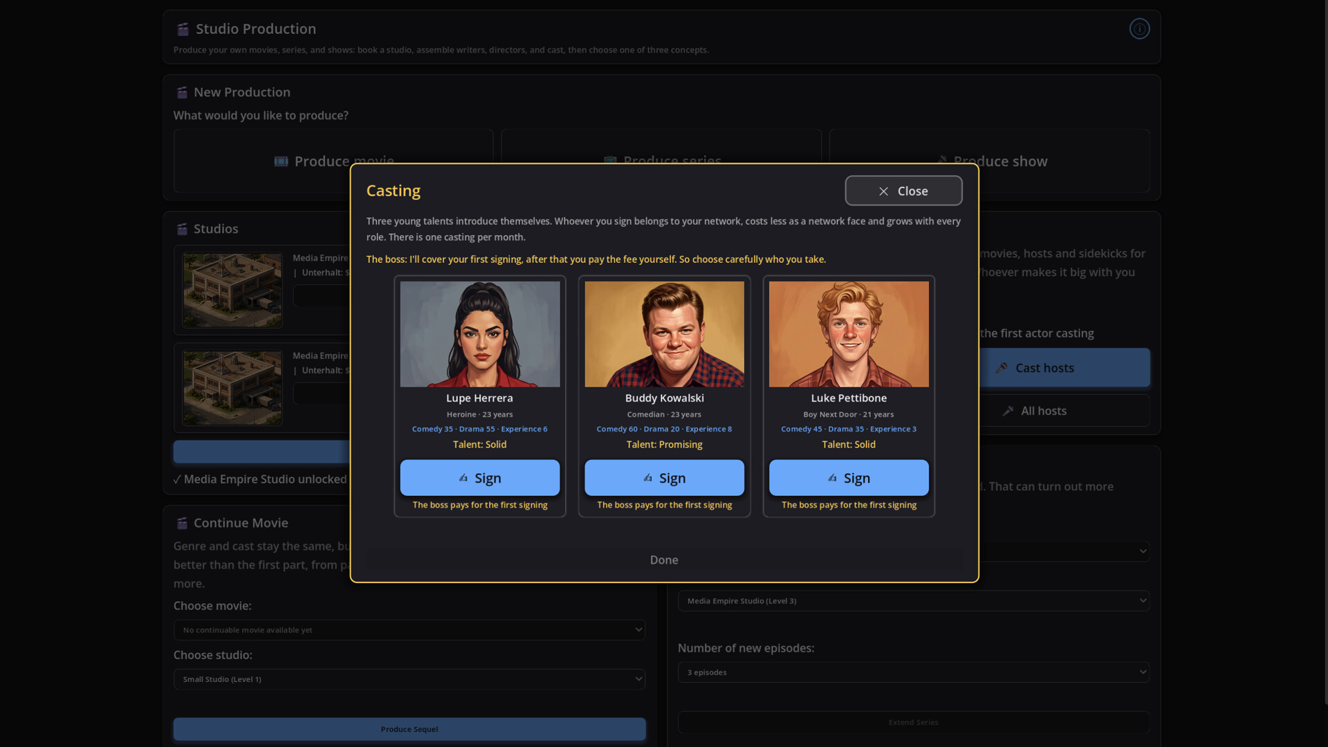 Изображение игры: Television Dynasty Manager