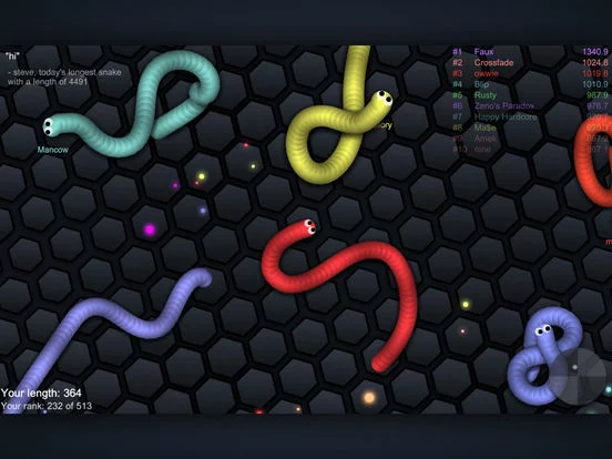 Изображение игры: slither.io