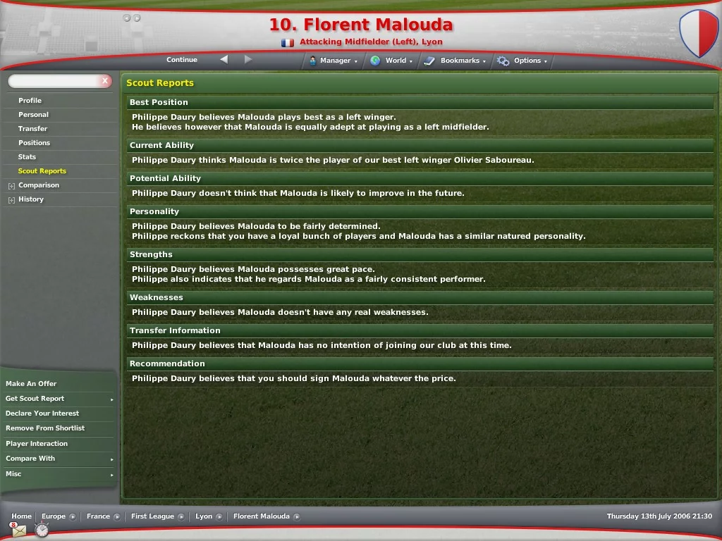 Изображение игры: Football Manager 2007