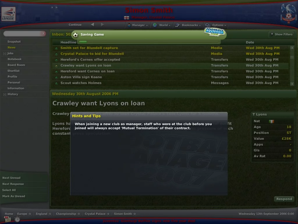Изображение игры: Football Manager 2007