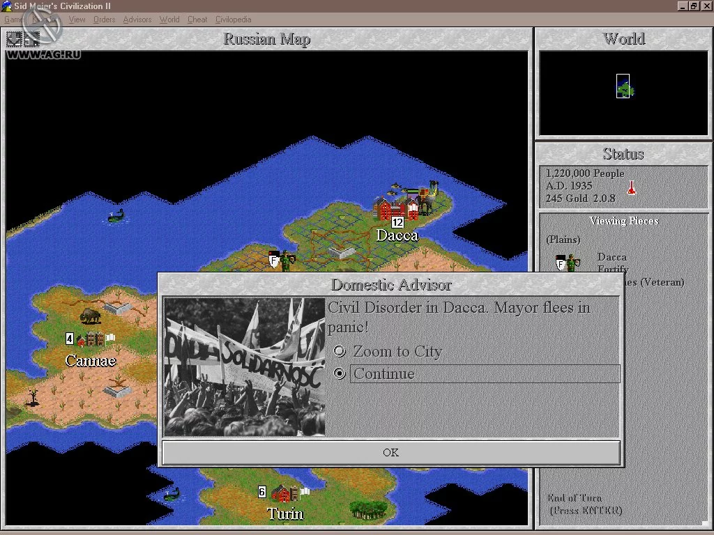 Изображение игры: Sid Meier's Civilization 2