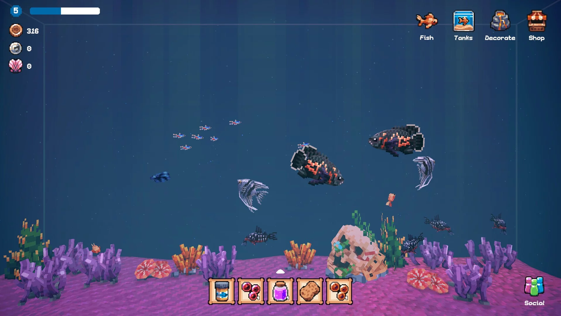 Изображение игры: Tiny Aquarium: Social Fishkeeping