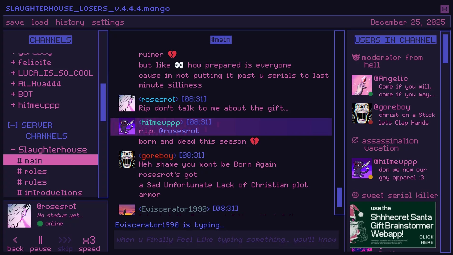 Изображение игры: A Killer Chat! Christmas