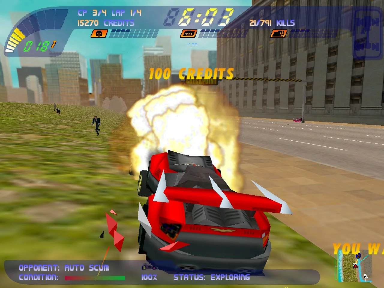 Изображение игры: Carmageddon 2: Carpocalypse Now
