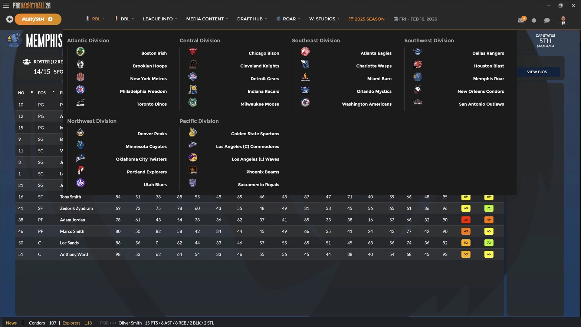 Изображение игры: Draft Day Sports: Pro Basketball 2026