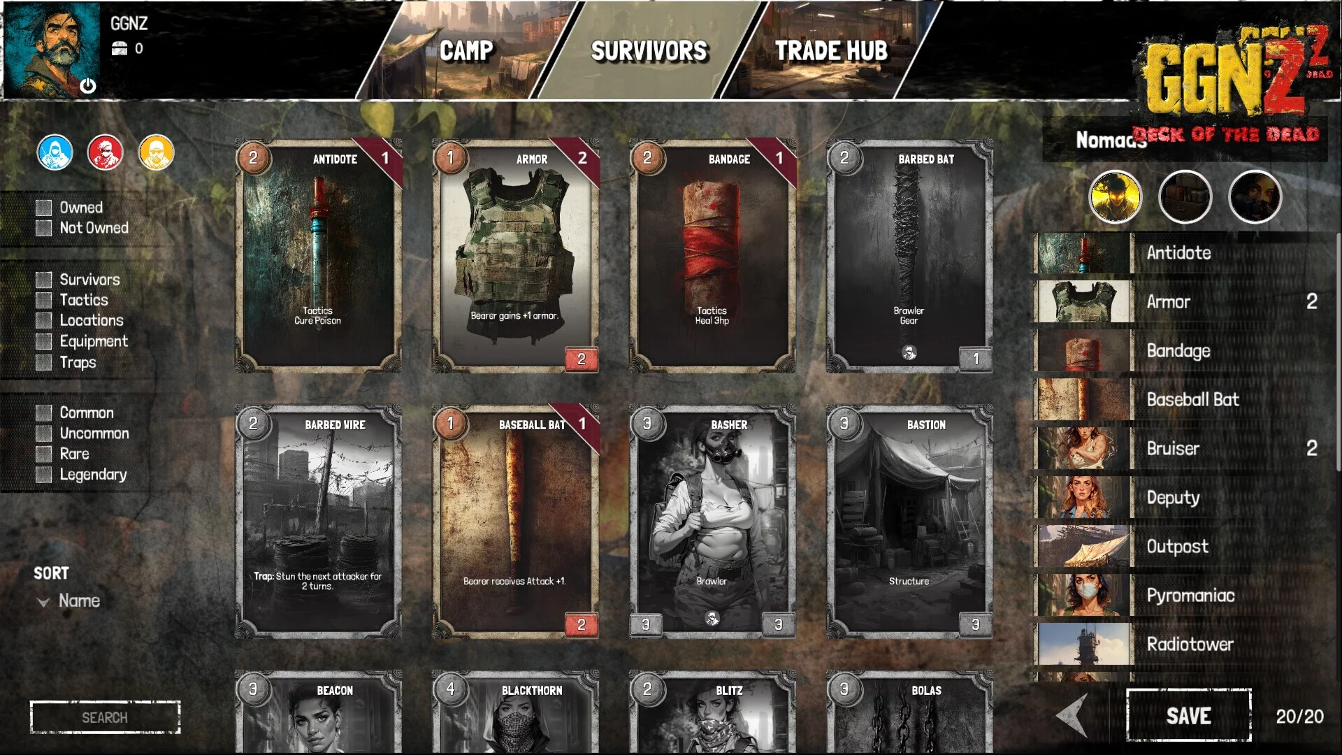 Изображение игры: GGnZ: Deck of the Dead