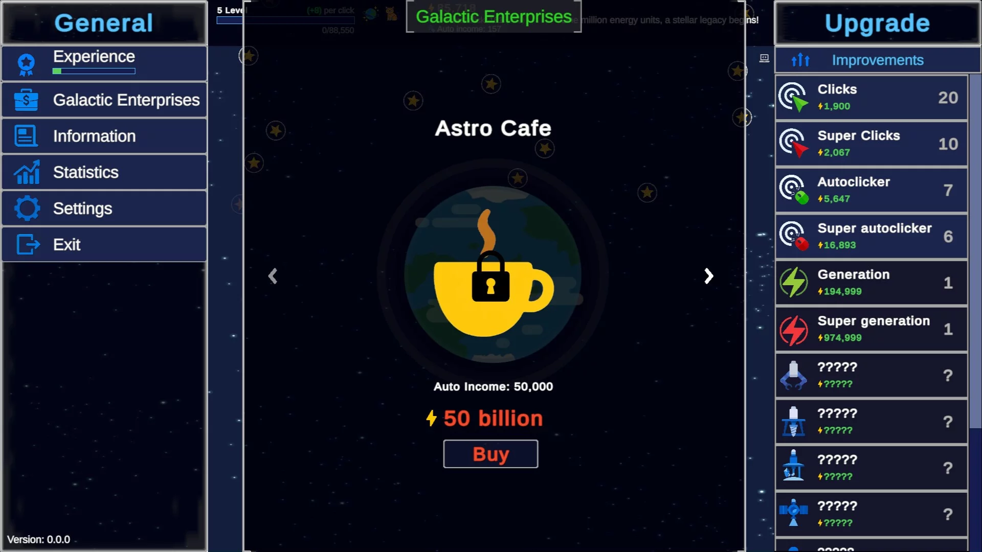Изображение игры: Clicker Astro Planet