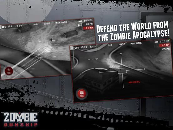 Изображение игры: Zombie Gunship: Gun Down Zombies