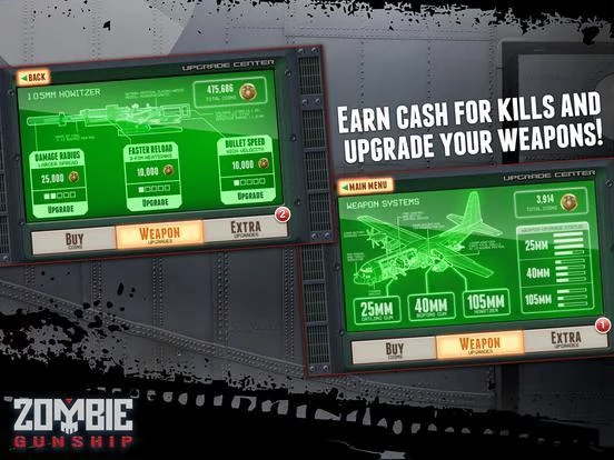 Изображение игры: Zombie Gunship: Gun Down Zombies