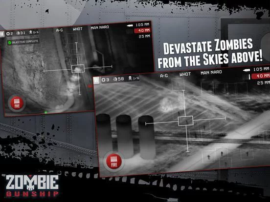 Изображение игры: Zombie Gunship: Gun Down Zombies