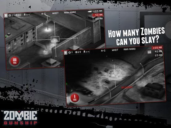 Изображение игры: Zombie Gunship: Gun Down Zombies