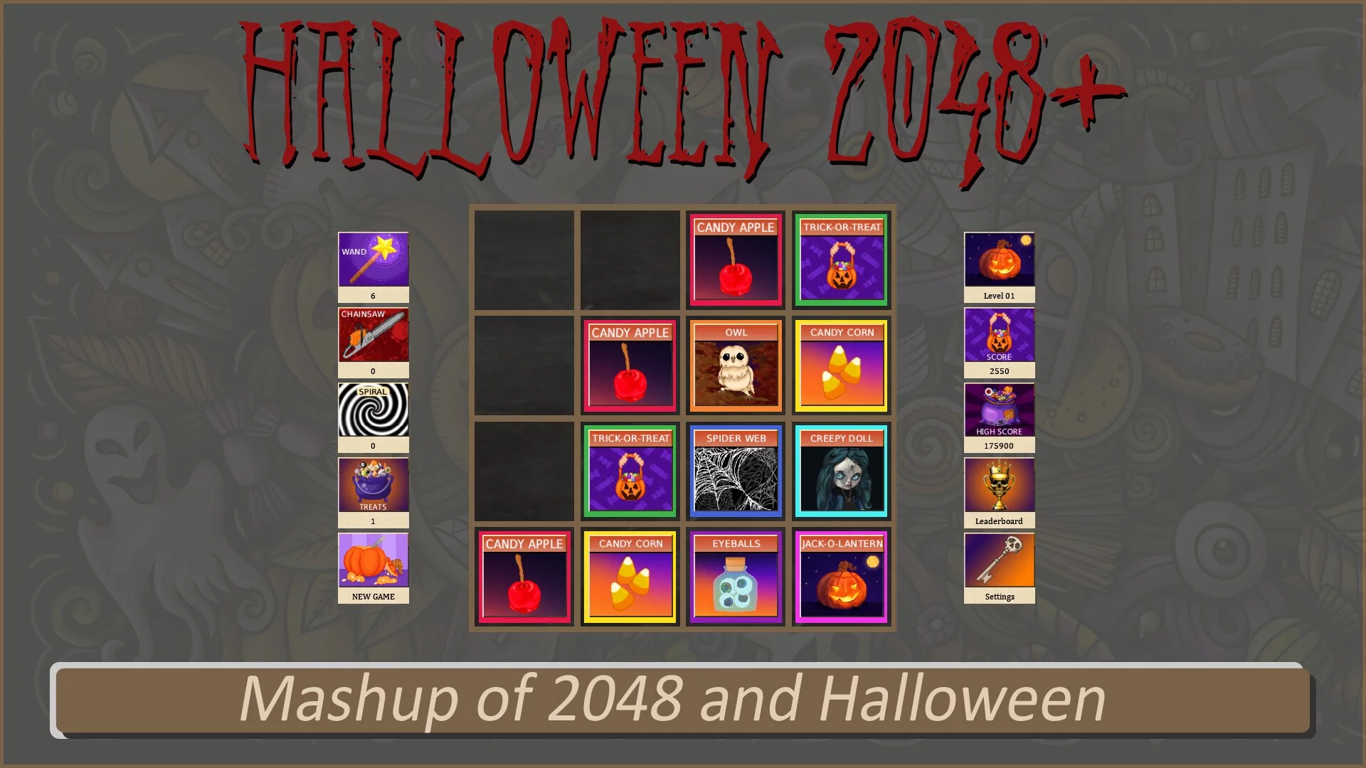 Изображение игры: Halloween 2048