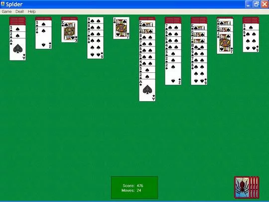Изображение игры: Spider Solitaire (Microsoft)