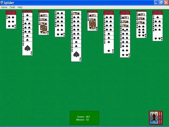 Изображение игры: Spider Solitaire (Microsoft)