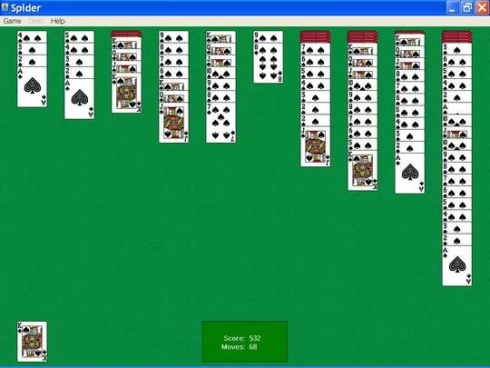 Изображение игры: Spider Solitaire (Microsoft)