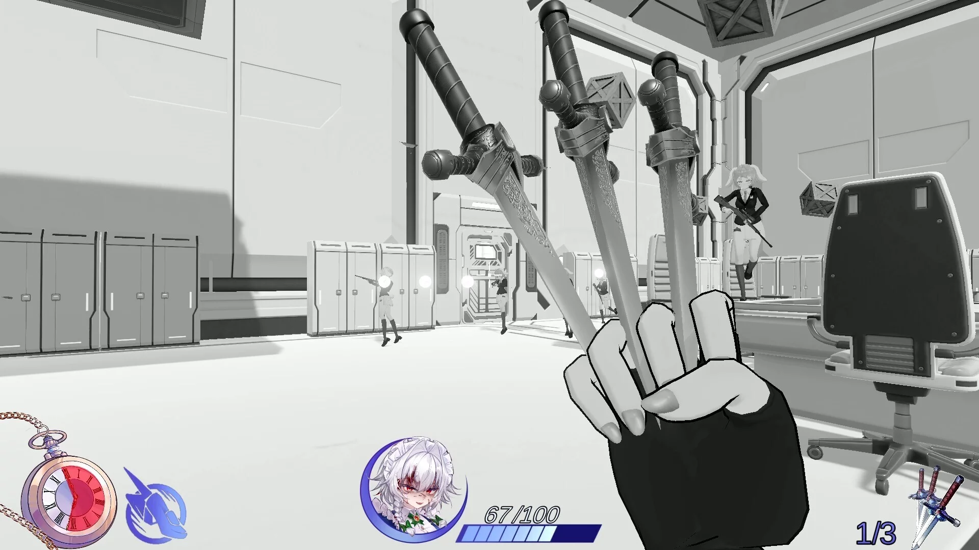 Изображение игры: I Am Sakuya FPS: Lunarian Invasion