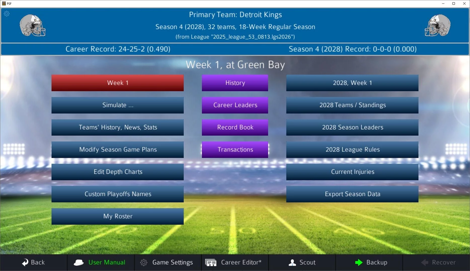 Изображение игры: Pro Strategy Football 2026