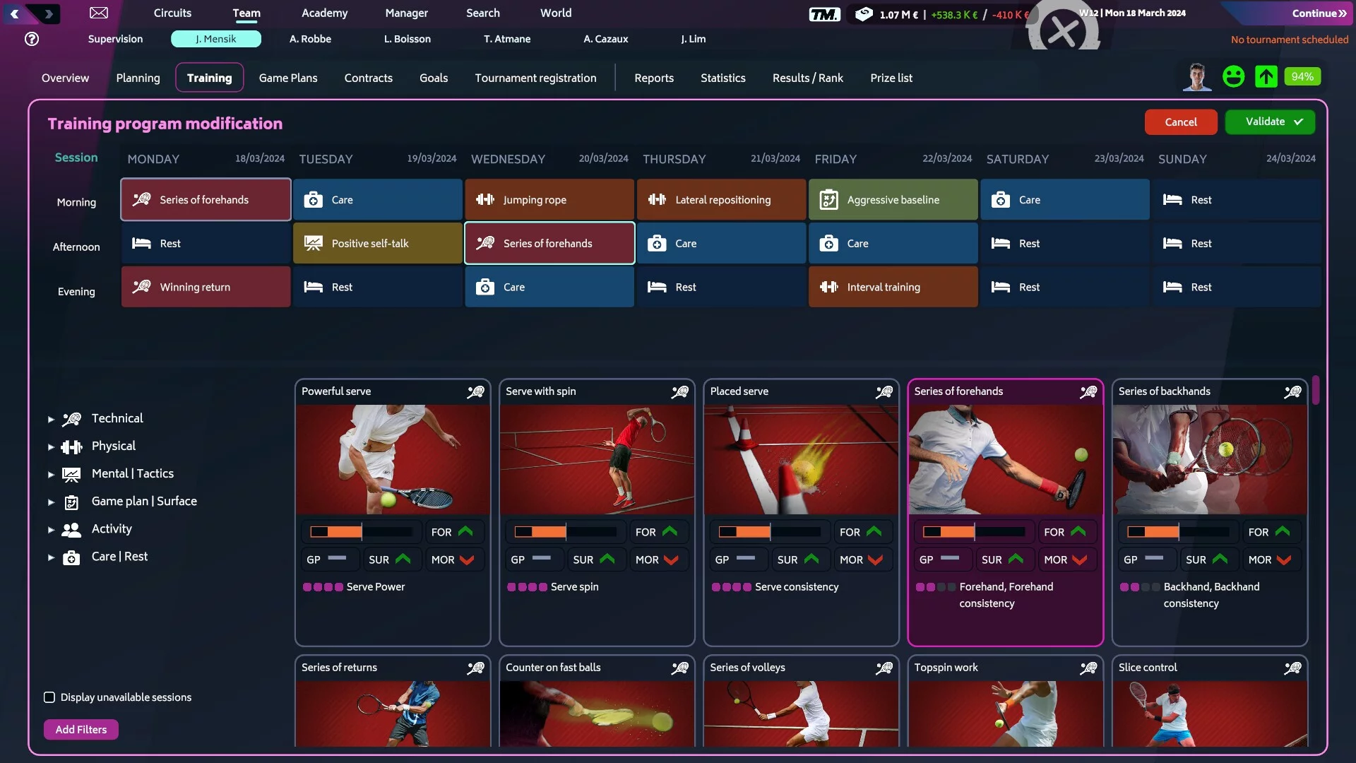 Изображение игры: Tennis Manager 2024