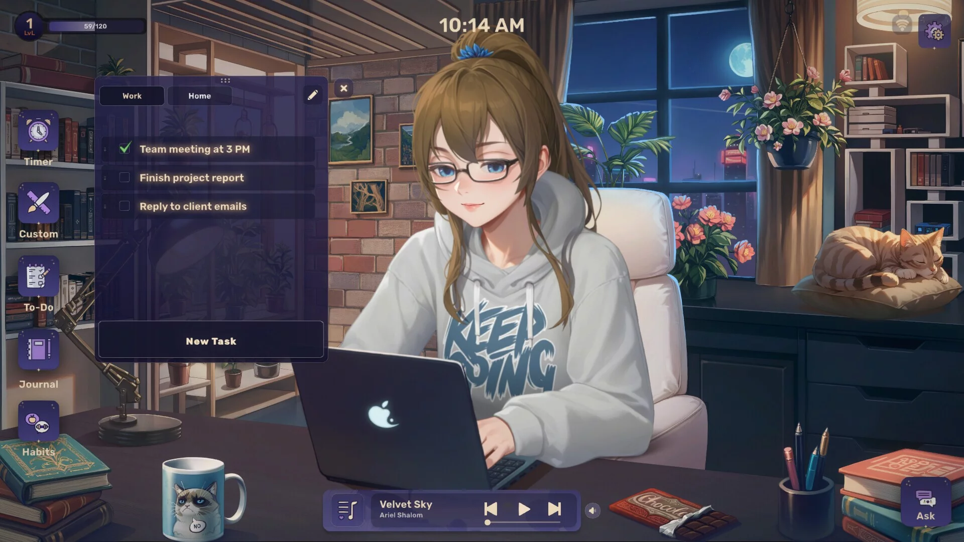 Изображение игры: Lo-Fi Girl: AI Assistant 🎧🤍