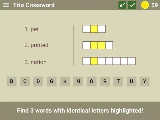 Изображение игры: Trio Crossword - Word Puzzle
