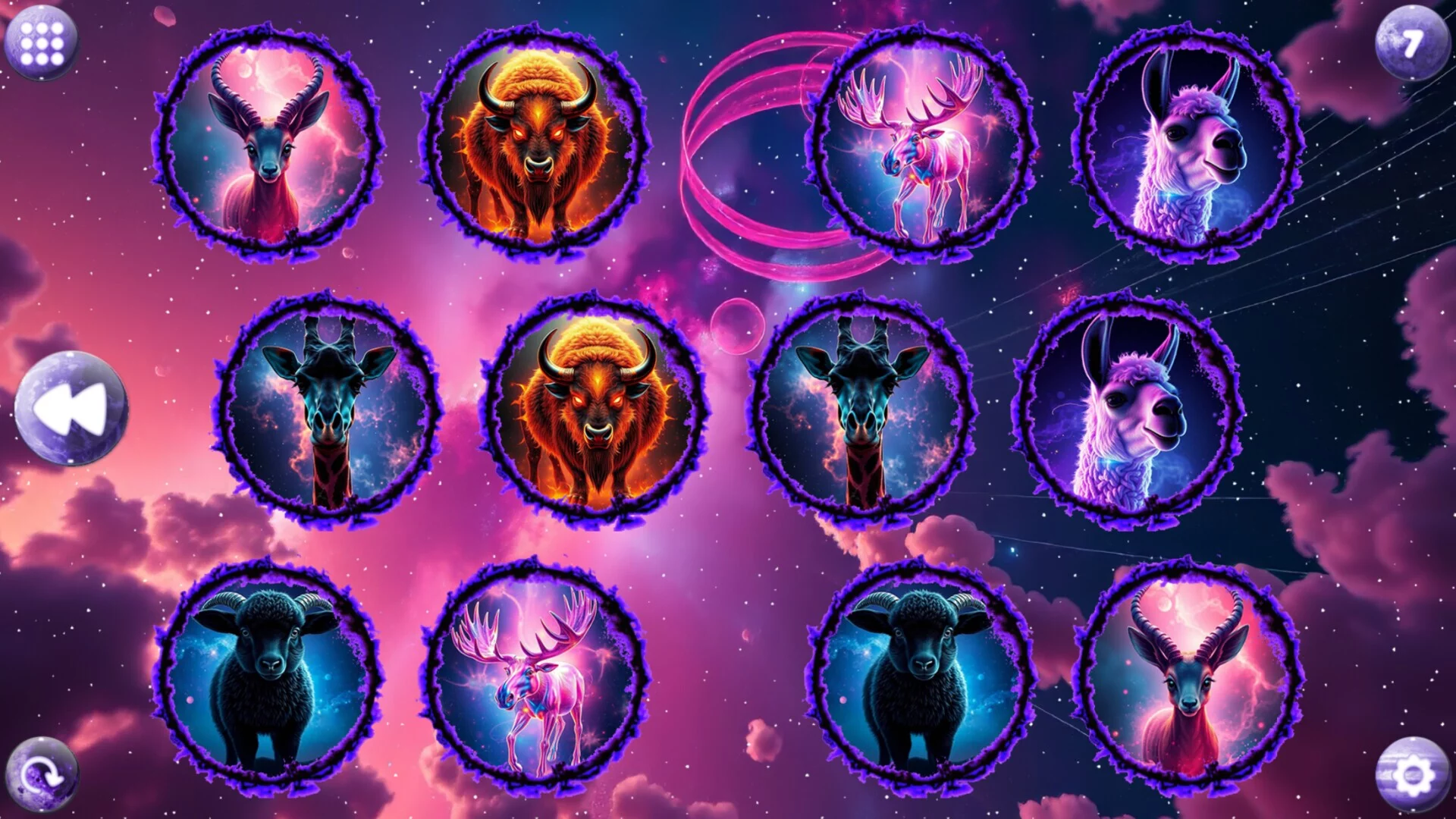 Изображение игры: Space Memory: Artiodactyls
