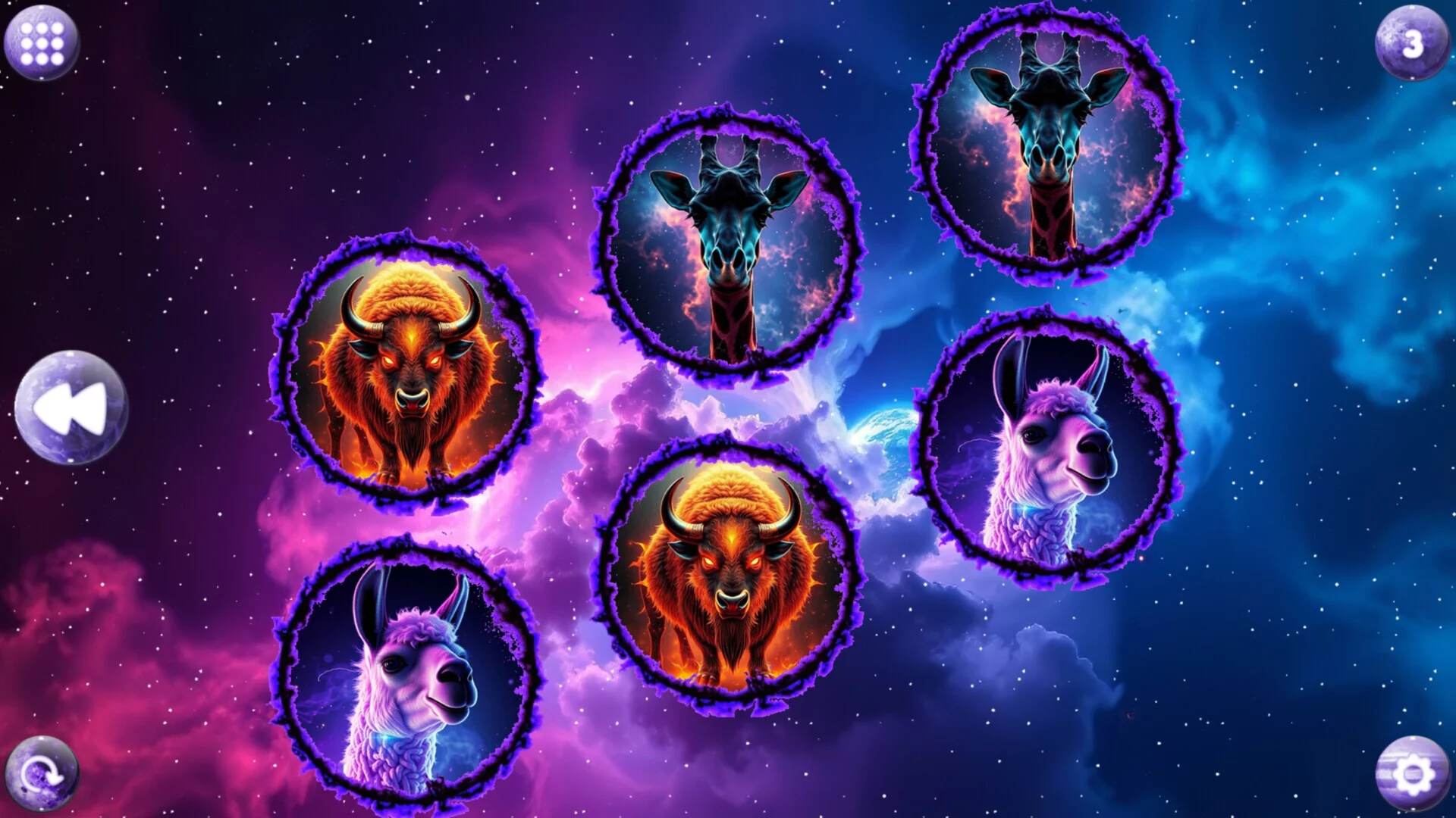 Изображение игры: Space Memory: Artiodactyls