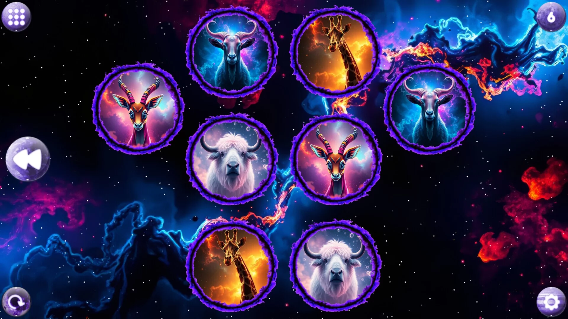 Изображение игры: Space Memory: Artiodactyls