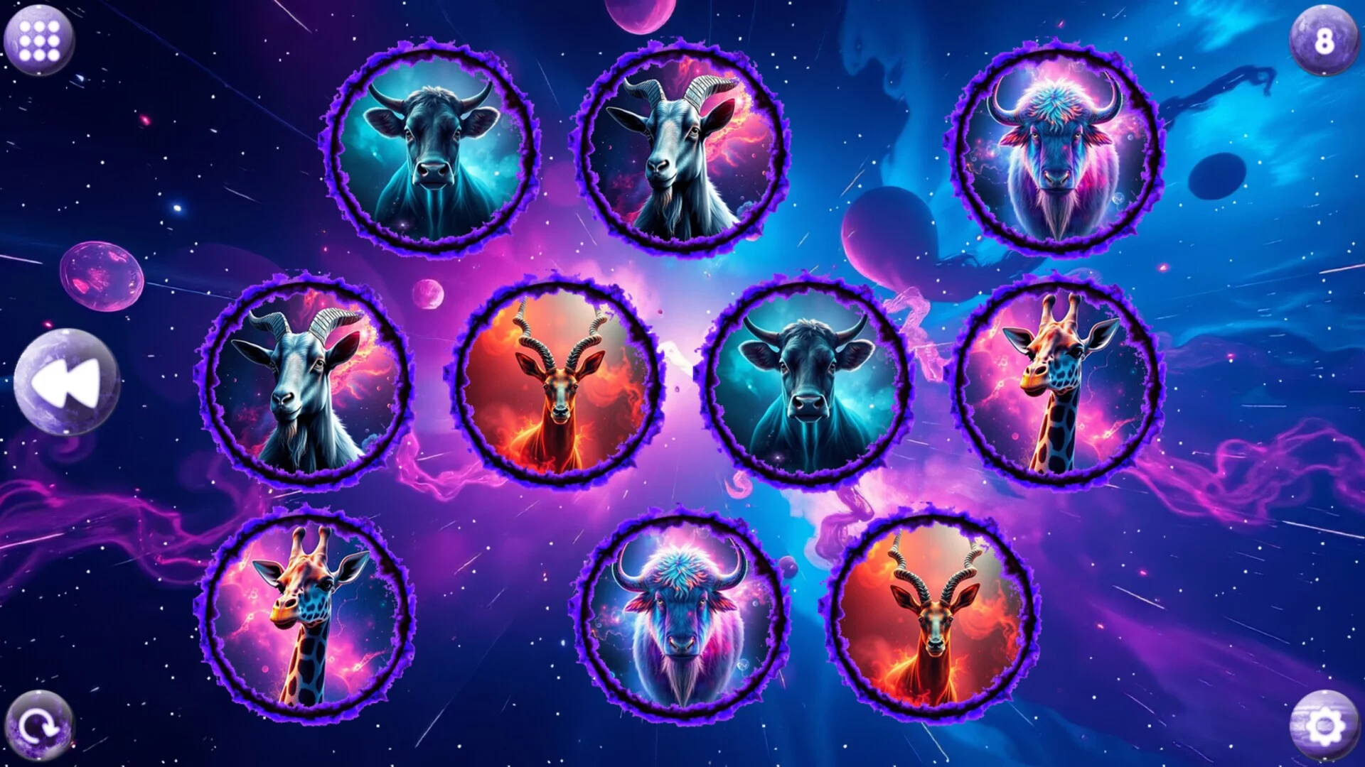 Изображение игры: Space Memory: Artiodactyls