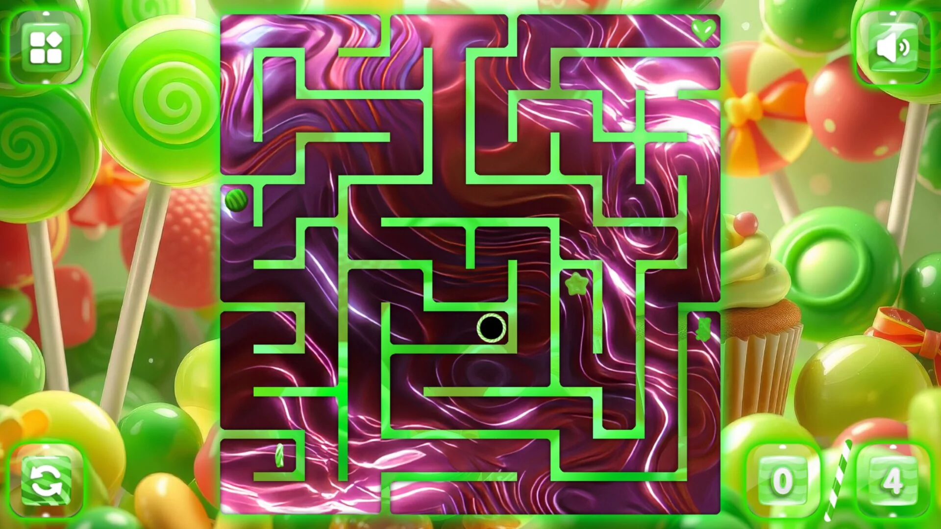 Изображение игры: Sweetie Candy Maze: Green Apple
