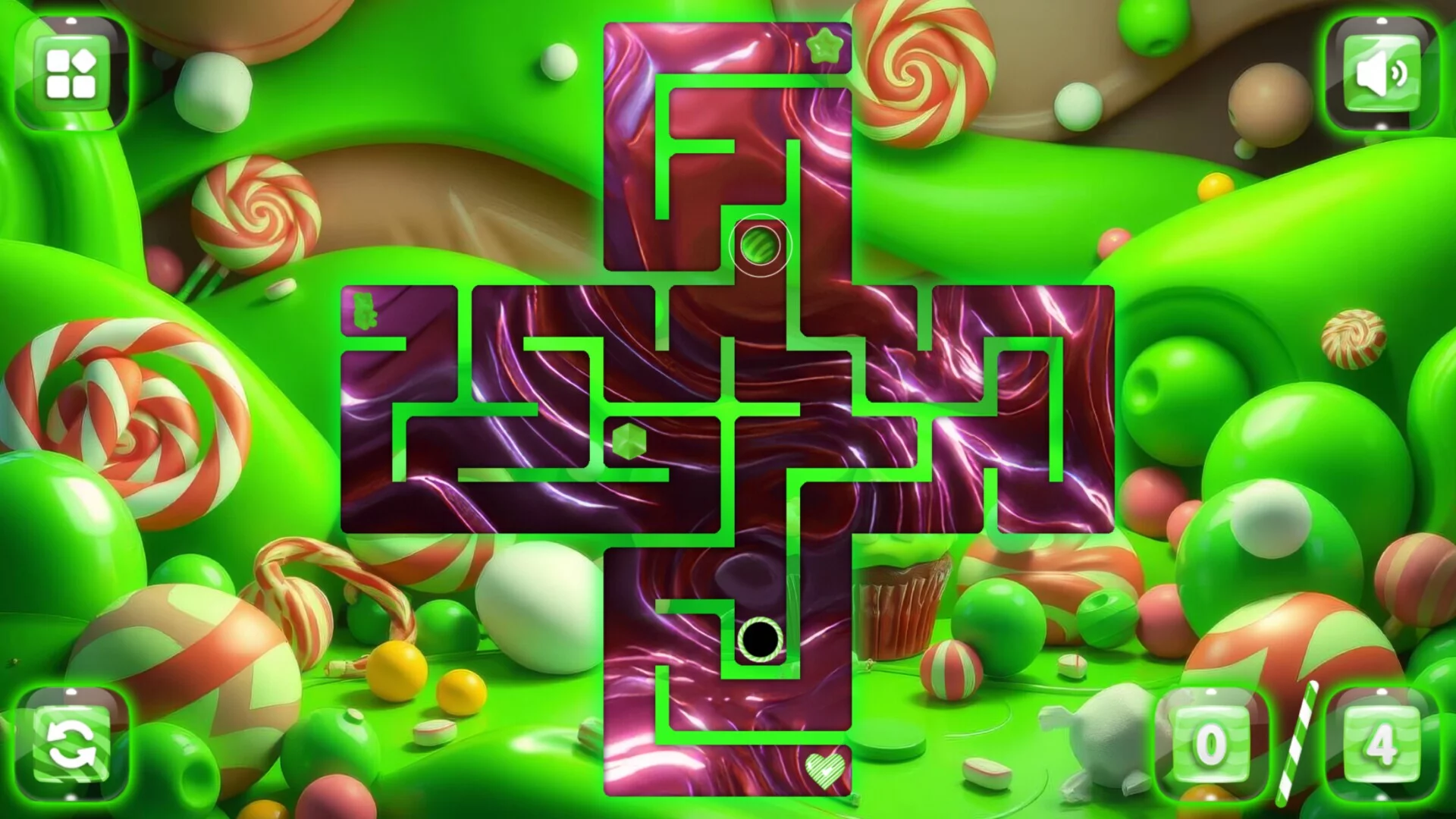Изображение игры: Sweetie Candy Maze: Green Apple