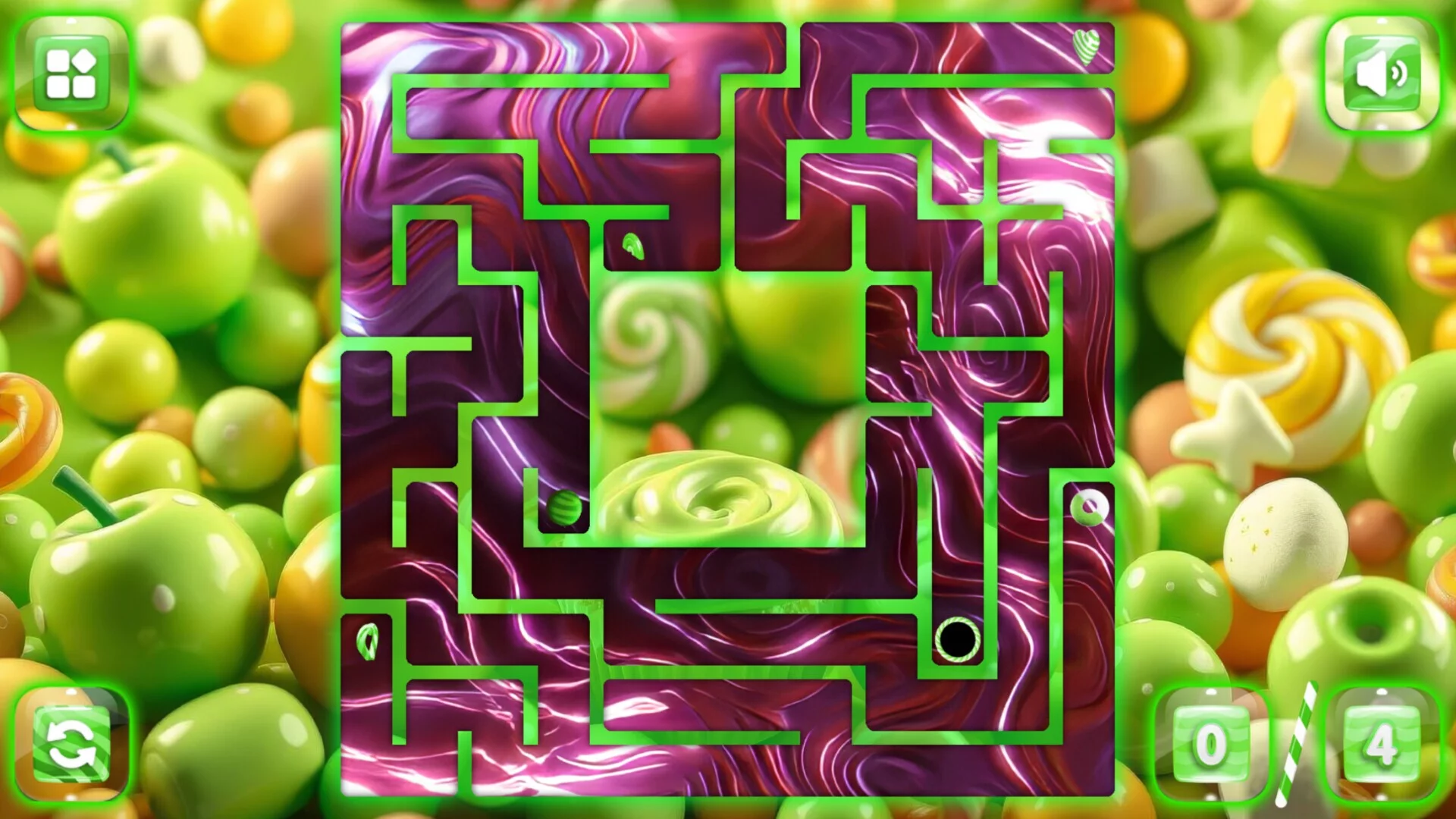 Изображение игры: Sweetie Candy Maze: Green Apple