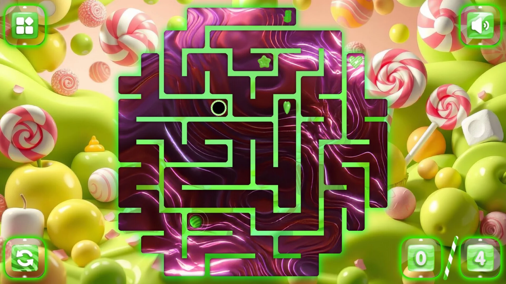 Изображение игры: Sweetie Candy Maze: Green Apple