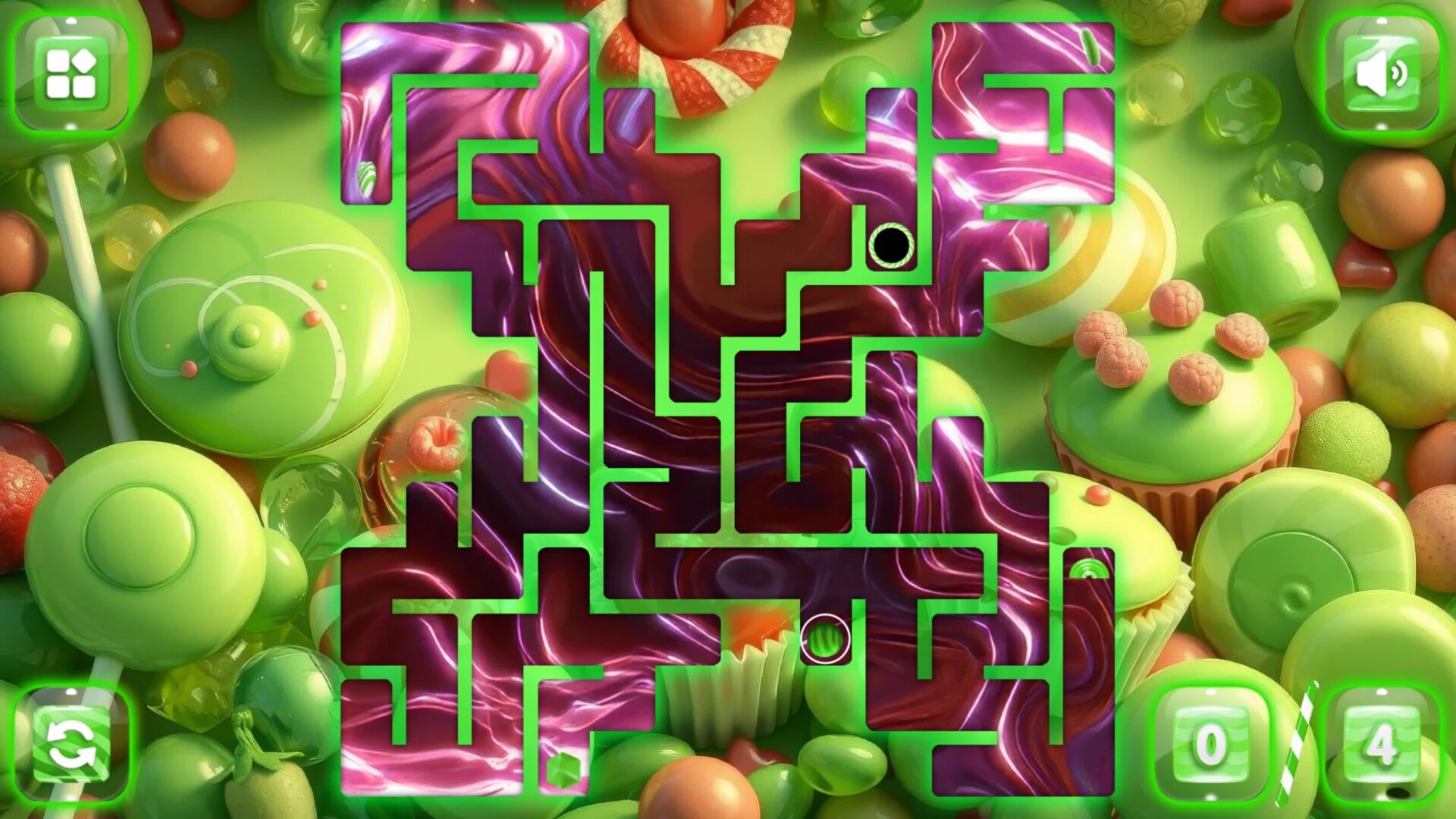 Изображение игры: Sweetie Candy Maze: Green Apple