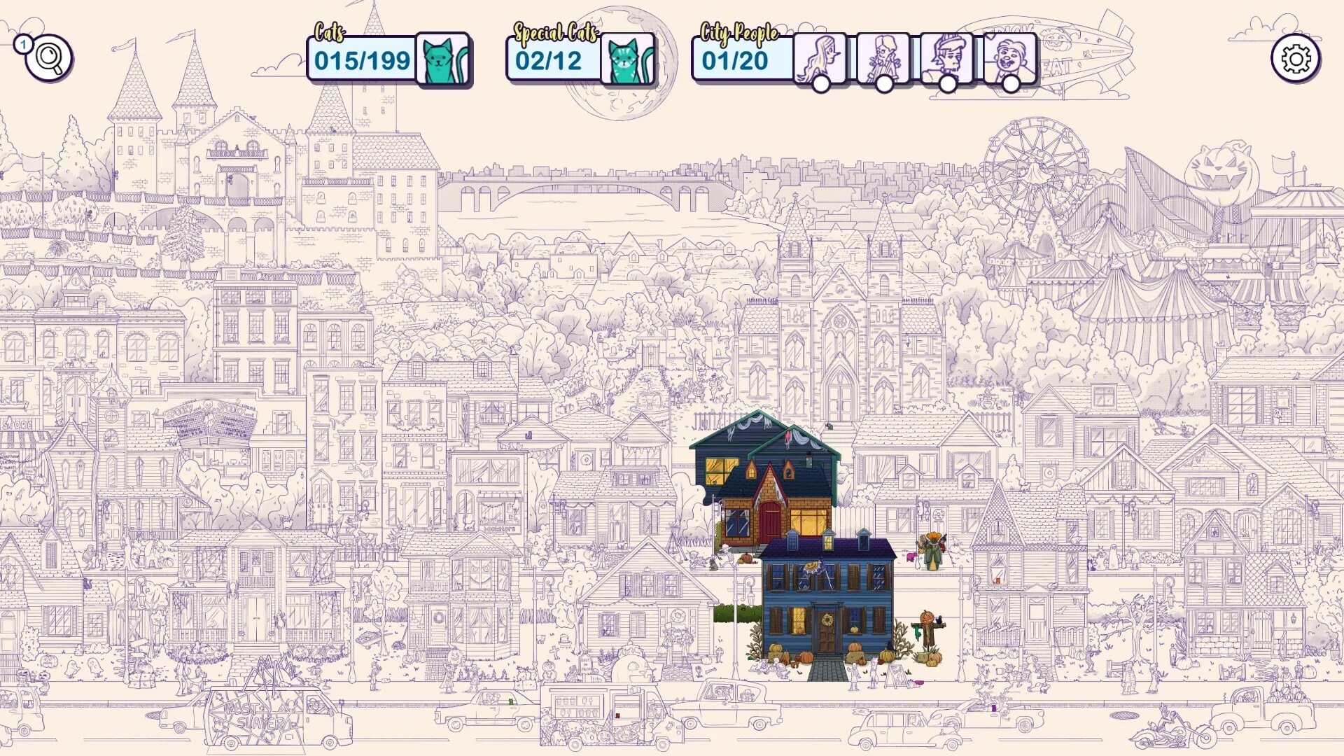 Изображение игры: Hidden Cats in Spooky Town