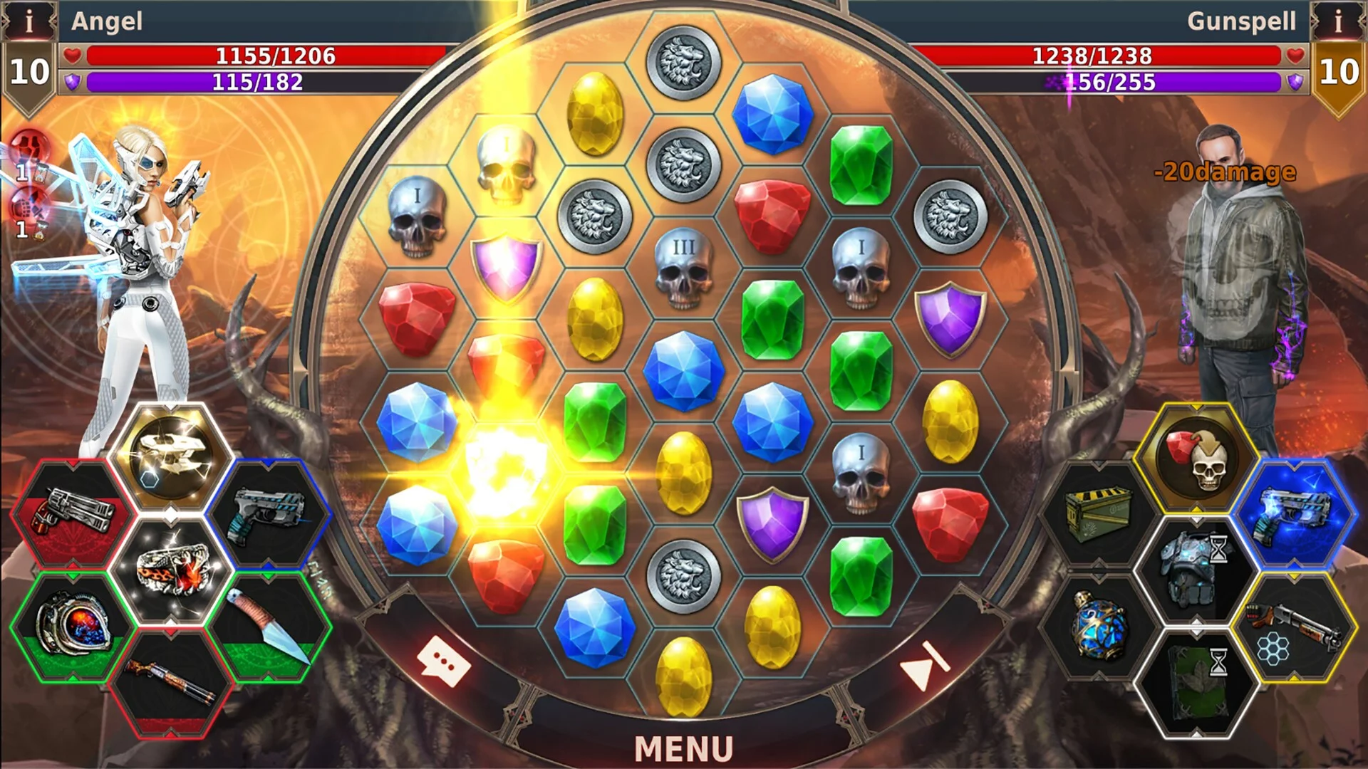 Изображение игры: Gunspell 2 – Match 3 Puzzle RPG