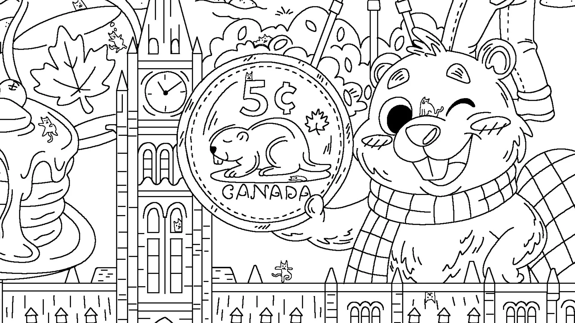 Изображение игры: 100 Cats Lost In Canada Find & Color