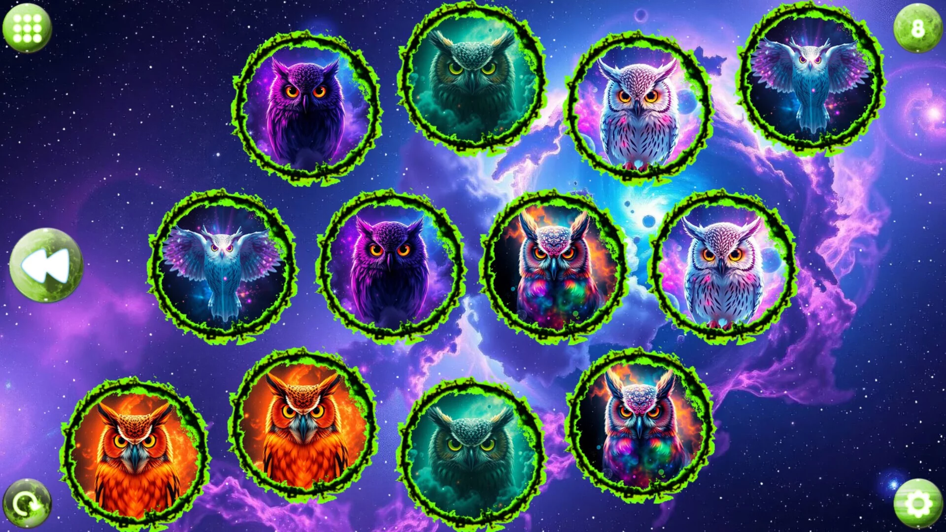 Изображение игры: Space Memory: Owls
