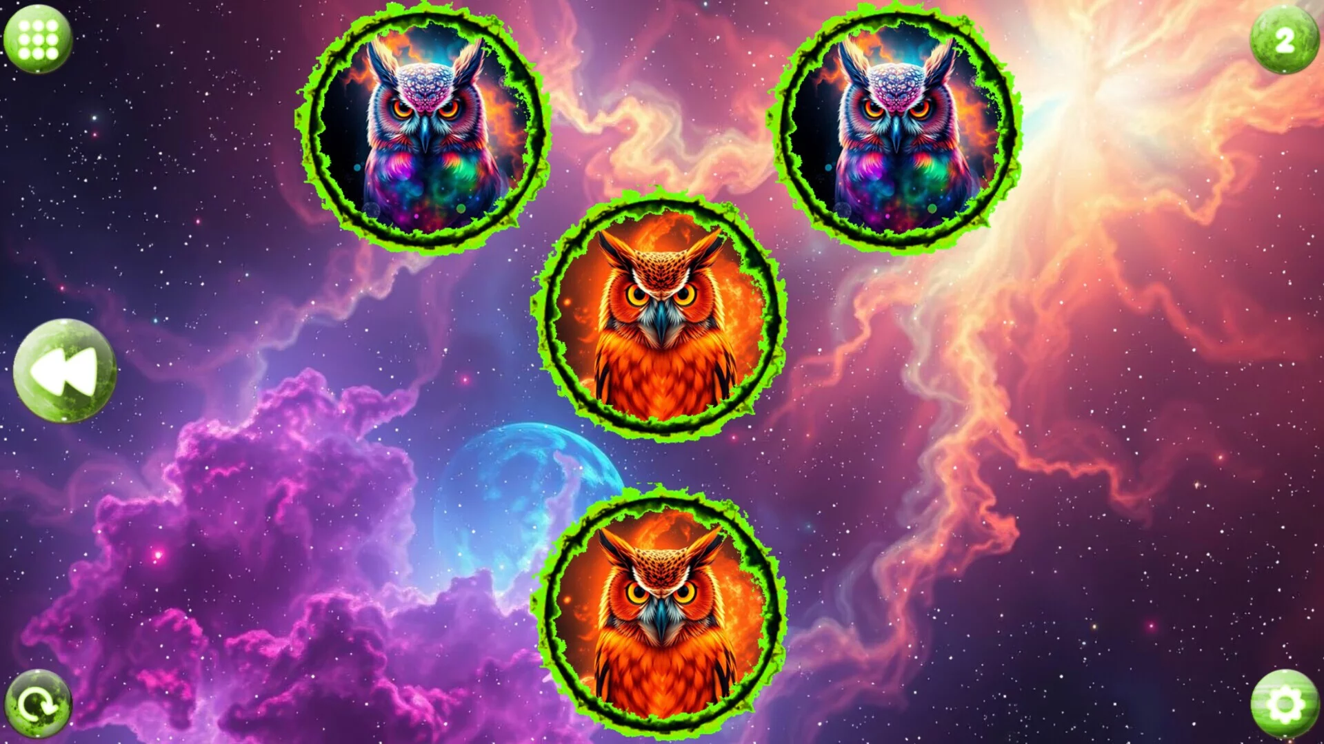 Изображение игры: Space Memory: Owls