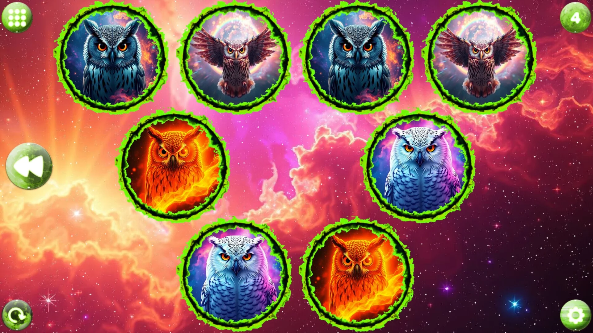 Изображение игры: Space Memory: Owls