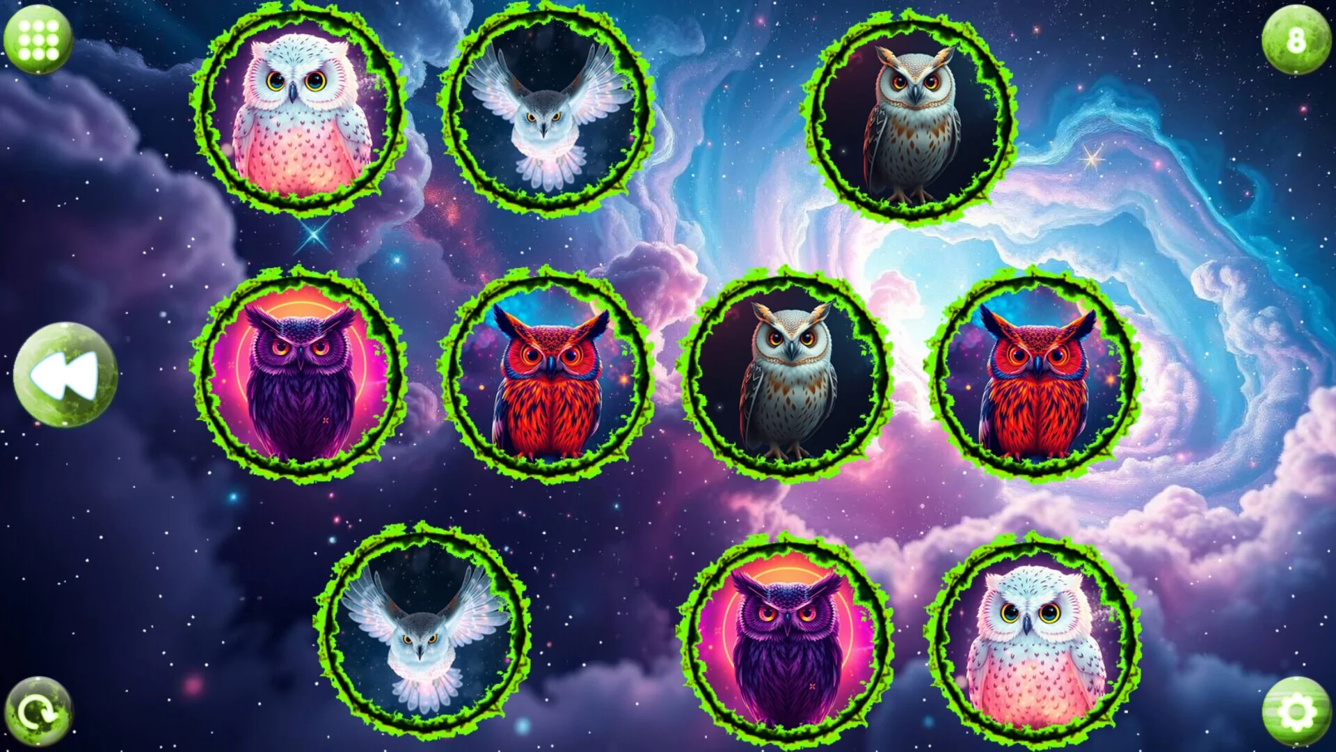 Изображение игры: Space Memory: Owls
