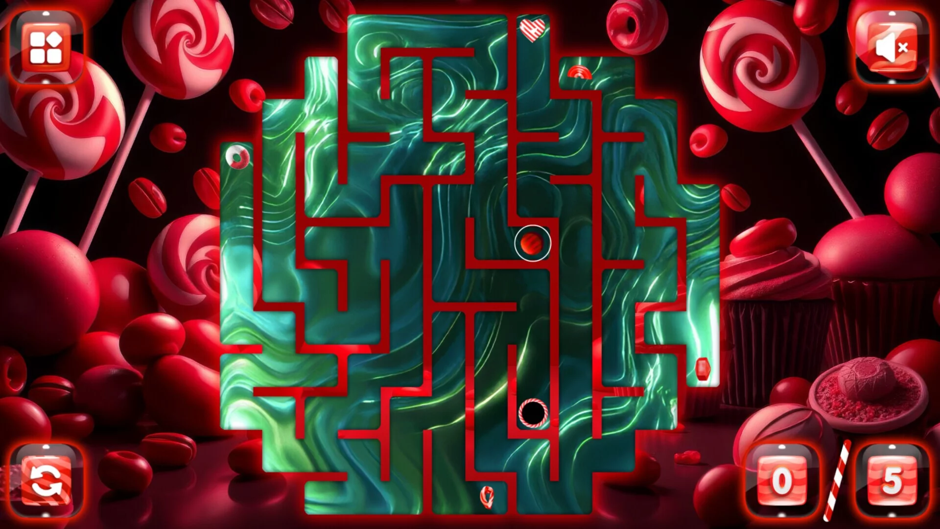 Изображение игры: Sweetie Candy Maze: Red Cherry