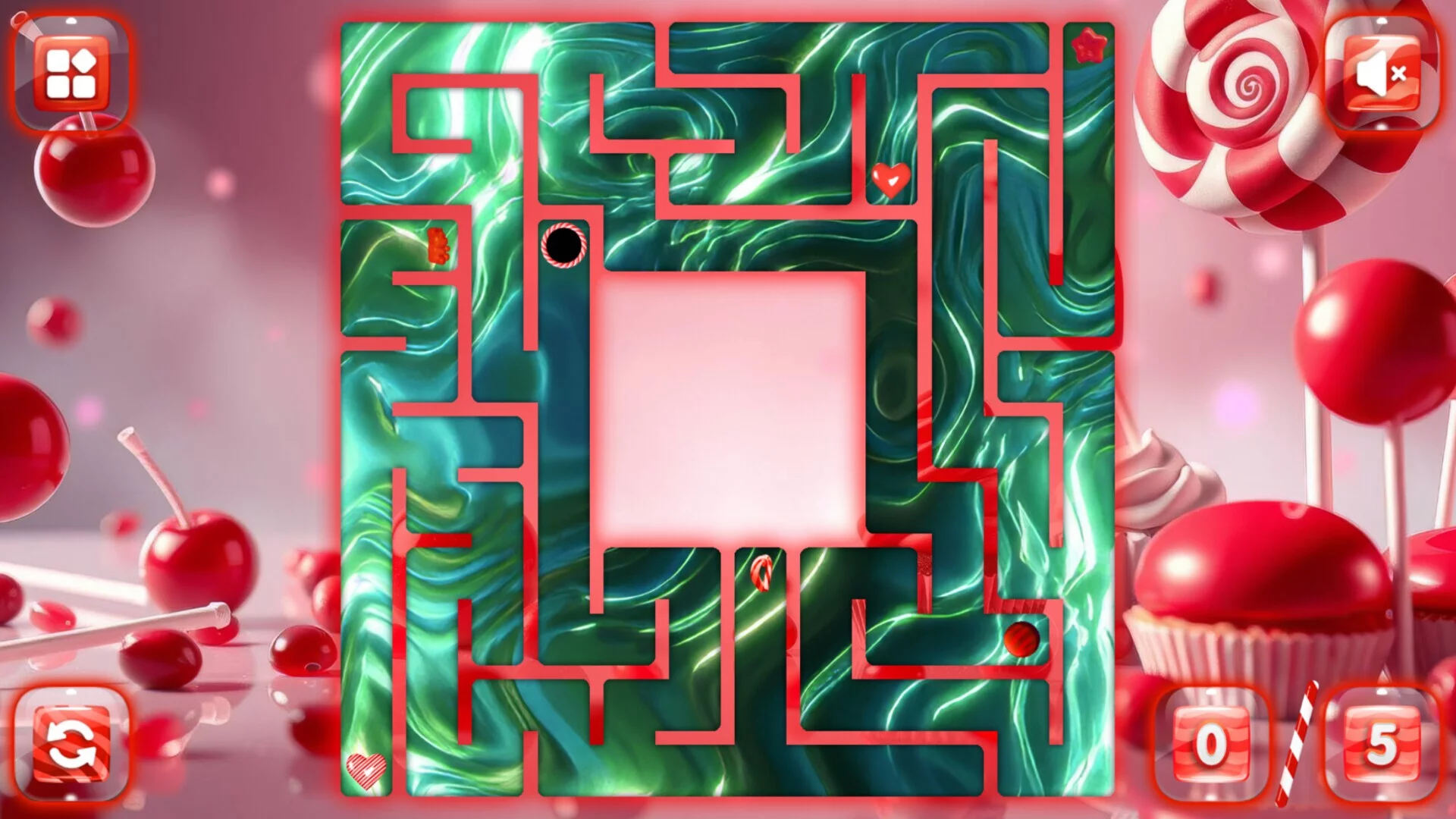 Изображение игры: Sweetie Candy Maze: Red Cherry