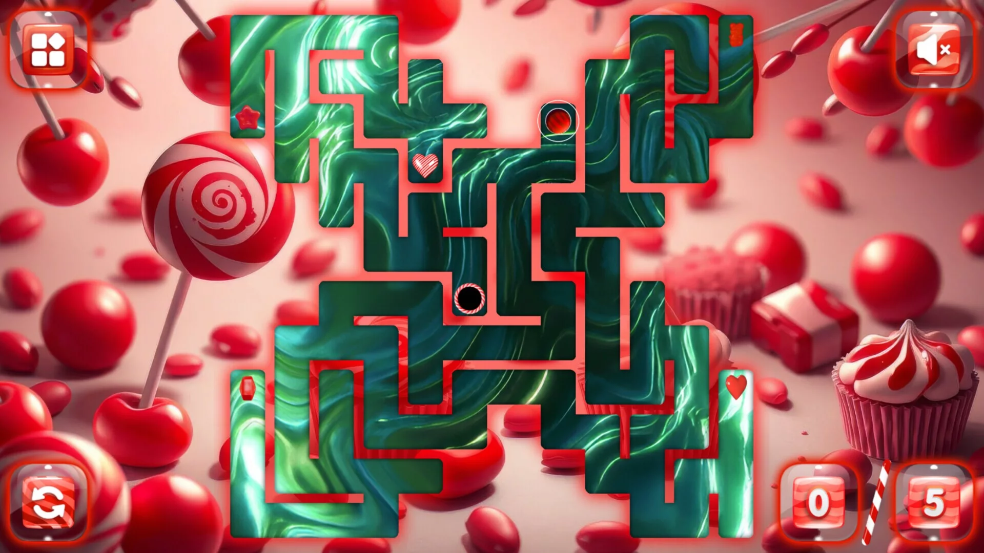 Изображение игры: Sweetie Candy Maze: Red Cherry
