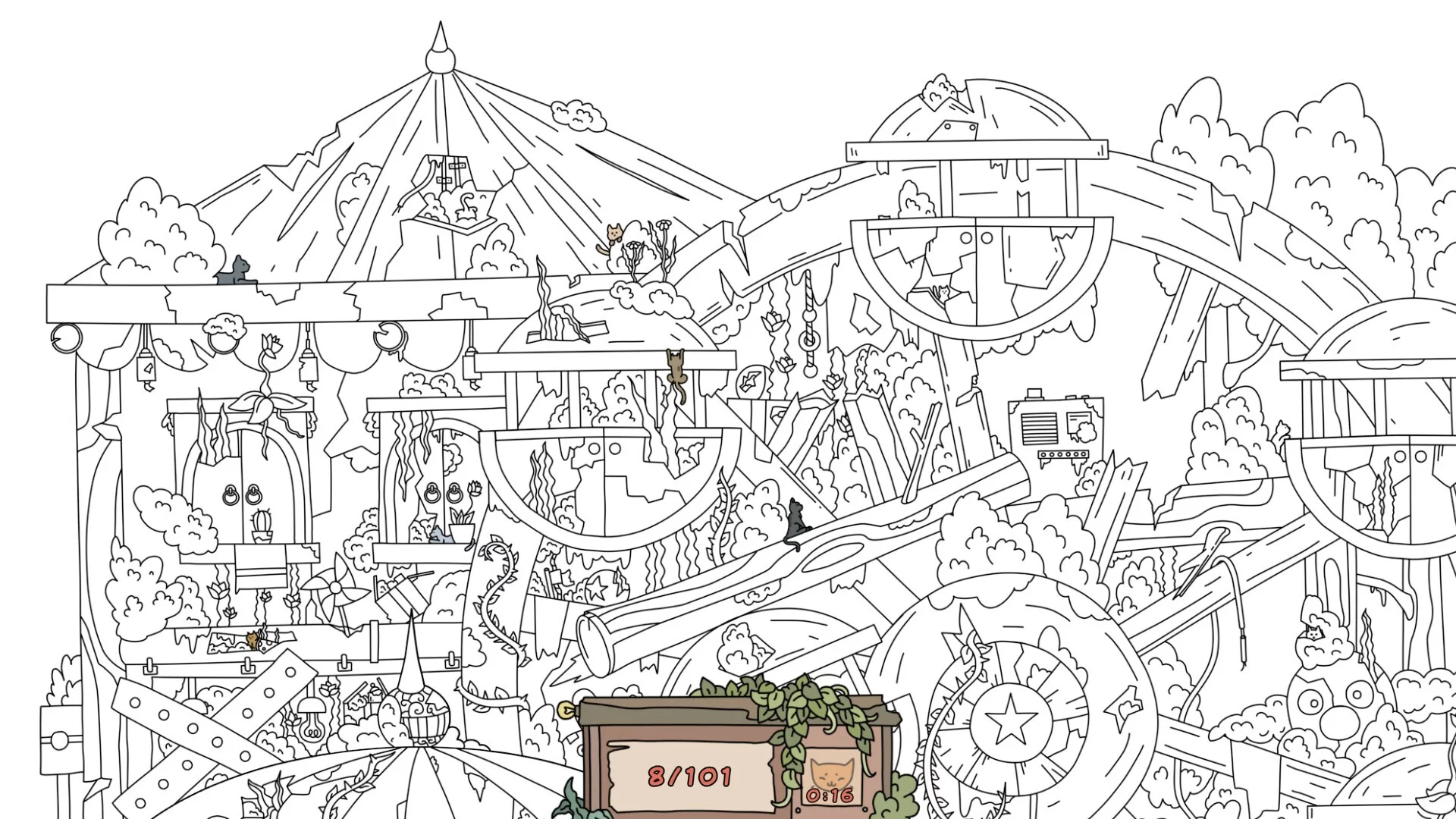 Изображение игры: Hidden Cats: Old Amusement Park