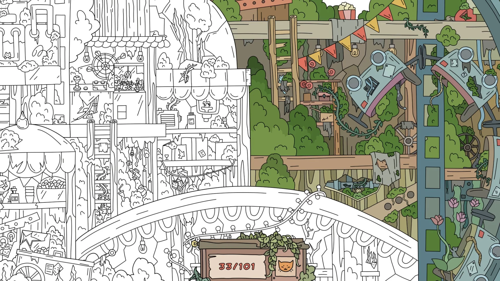 Изображение игры: Hidden Cats: Old Amusement Park